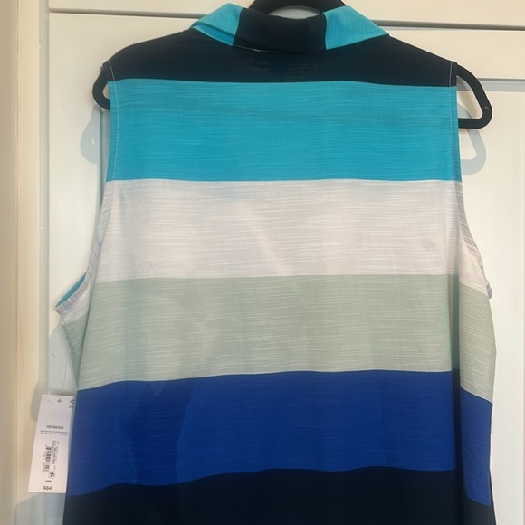 Liz Claiborne Collared Sleeveless Multicolour Striped A-Line Preppy Dress NWT - Picture 7 of 11